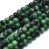 Natural Ruby in Zoisite Beads Strands, Round, 6mm, Hole: 1mm, about 63~70pcs/Strand, 15.35 inch(39cm)