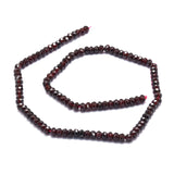 Natural Garnet Beads Strands, Faceted, Rondelle, 5x3~3.5mm, Hole: 0.8mm, about 106pcs/strand, 15.43''(39.2cm)