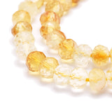 Natural Yellow Quartz Beads Strands, Faceted, Rondelle, 5.5~6x4~4.5mm, Hole: 1mm, about 95pcs/strand, 15.59''(39.6cm)