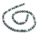 Natural Dioptase Round Beads Strands, 6~6.5mm, Hole: 0.8mm, about 63pcs/strand, 15.47 inch(39.3cm)