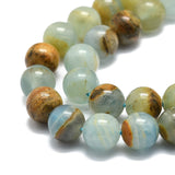 Natural Blue Calcite Beads Strands, Round, 8mm, Hole: 1mm, about 48pcs/strand, 15.55''(39.5cm)