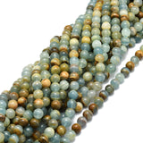 Natural Blue Calcite Beads Strands, Round, 8mm, Hole: 1mm, about 48pcs/strand, 15.55''(39.5cm)