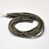 Natural Pyrite Round Beads Strands, Grade A, 6mm, Hole: 1mm, about 62pcs/strand, 15.5 inch, 2Strand/Set