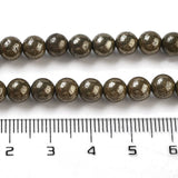 Natural Pyrite Round Beads Strands, Grade A, 6mm, Hole: 1mm, about 62pcs/strand, 15.5 inch, 2Strand/Set