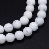 Round Natural Howlite Bead Strands, 6mm, Hole: 1mm, about 65pcs/strand, 15.3 inch, 3Strand/Set