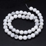 Round Natural Howlite Bead Strands, 6mm, Hole: 1mm, about 65pcs/strand, 15.3 inch, 3Strand/Set