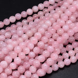 Round Natural Grade AA Madagascar Rose Quartz Beads Strands, 6mm, Hole: 1mm, about 65pcs/strand, 15.3 inch, 2Strand/Set