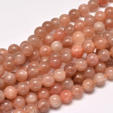 Natural Sunstone Round Bead Strands, 8mm, Hole: 1mm, about 47pcs/strand, 15 inch, 2Strand/Set