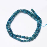 Faceted Rondelle Natural Apatite Bead Strands, 4x3mm, Hole: 0.8mm, about 156pcs/strand, 15.5 inch