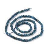 Faceted Rondelle Natural Apatite Bead Strands, 4x3mm, Hole: 0.8mm, about 156pcs/strand, 15.5 inch