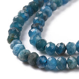 Faceted Rondelle Natural Apatite Bead Strands, 4x3mm, Hole: 0.8mm, about 156pcs/strand, 15.5 inch