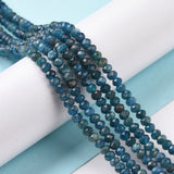 Faceted Rondelle Natural Apatite Bead Strands, 4x3mm, Hole: 0.8mm, about 156pcs/strand, 15.5 inch