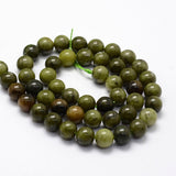 Natural Chinese Jade Beads Strands, TaiWan Jade, Round, 4mm, Hole: 0.8mm, about 85~90pcs/strand, 15 inch, 5Strands/Set