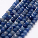 Natural Blue Aventurine Beads Strands, Round, 6mm, Hole: 0.8mm, about 65pcs/strand, 15.1 inch, 5Strand/Set