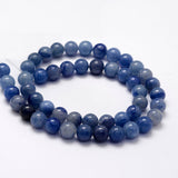 Natural Blue Aventurine Beads Strands, Round, 6mm, Hole: 0.8mm, about 65pcs/strand, 15.1 inch, 5Strand/Set