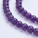 Natural Amethyst Bead Strands, Grade A, Round, 4~4.5mm, Hole: 0.8mm, about 97pcs/strand, 15.7 inch, 2Strand/Set