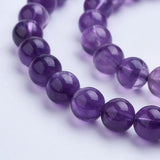 Natural Amethyst Bead Strands, Grade A, Round, 8~8.5mm, Hole: 1mm, about 48pcs/strand, 14.9 inch, 2Strand/Set