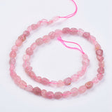 Natural Rose Quartz Beads Strands, Tumbled Stone, Nuggets, 2~11x4~8x2~4mm, Hole: 1mm, about 62pcs/strand, 15.74 inch