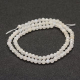 Natural Rainbow Moonstone Beads  Strands, Faceted, Round, 4mm, Hole: 0.8mm, about 86~100pcs/strand, 15.1~15.5 inch(38.5~39.5cm)