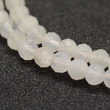 Natural Rainbow Moonstone Beads  Strands, Faceted, Round, 4mm, Hole: 0.8mm, about 86~100pcs/strand, 15.1~15.5 inch(38.5~39.5cm)