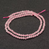 Natural Rose Quartz Beads Strands, Faceted, Round, 3mm, Hole: 0.5~0.6mm, about 120pcs/strand, 15.3~15.7 inch(39~40cm), 2Strand/Set