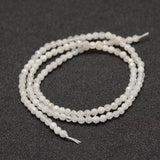 Natural Rainbow Moonstone Beads Strands, Faceted, Round, 3mm, Hole: 0.5~0.6mm, about 144~151pcs/strand, 15.3~15.7 inch(39~40cm), 2Strand/Set