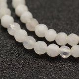 Natural Rainbow Moonstone Beads Strands, Faceted, Round, 3mm, Hole: 0.5~0.6mm, about 144~151pcs/strand, 15.3~15.7 inch(39~40cm), 2Strand/Set