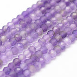 Natural Amethyst Beads Strands, Faceted, Round, 3mm, Hole: 0.5~0.6mm, about 127~135pcs/strand, 15.3~15.7 inch(39~40cm), 2Strand/Set