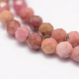 Natural Rhodonite Beads Strands, Faceted, Round, 3mm, Hole: 0.5~0.6mm, about 144~151pcs/strand, 15.3~15.7 inch(39~40cm), 2Strand/Set