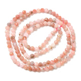 Natural Rhodonite Beads Strands, Faceted, Round, 3mm, Hole: 0.5~0.6mm, about 144~151pcs/strand, 15.3~15.7 inch(39~40cm), 2Strand/Set