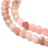 Natural Rhodonite Beads Strands, Faceted, Round, 3mm, Hole: 0.5~0.6mm, about 144~151pcs/strand, 15.3~15.7 inch(39~40cm), 2Strand/Set