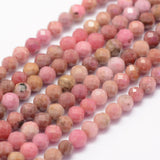 Natural Rhodonite Beads Strands, Faceted, Round, 3mm, Hole: 0.5~0.6mm, about 144~151pcs/strand, 15.3~15.7 inch(39~40cm), 2Strand/Set