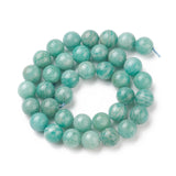 Natural Amazonite Beads Strands, Round, Grade A, 8mm, Hole: 1mm, about 48pcs/strand, 15.04 inch(38.2cm), 2Strand/Set