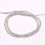 Natural Labradorite Beads Strands, Faceted, Round, 3mm, Hole: 0.5mm, about 132pcs/strand, 15.7 inch(40cm), 2Strand/Set