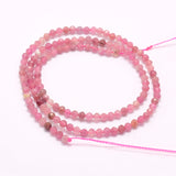 Natural Red Tourmaline Beads Strands, Grade A, Faceted, Round, 2mm, Hole: 0.5mm, about 210~220pcs/strand, 15.7 inch(40cm), 2Strand/Set