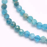 Natural Apatite Beads Strands, Faceted, Round, 2mm, Hole: 0.5mm, about 166~173pcs/strand, 15.5 inch(39cm), 2Strand/Set