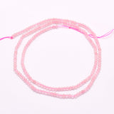 Natural Rose Quartz Beads Strands, Faceted, Round, 2~2.5mm, Hole: 0.5mm, about 165pcs/strand, 15.7 inch(40cm), 2Strand/Set