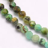 Natural African Turquoise(Jasper) Beads Strands, Faceted, Round, 2mm, Hole: 0.5mm, about 176~200pcs/strand, 15.7 inch(40cm), 2Strand/Set