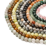 Natural Gemstone Beads Strands, Mixed Stone, Round, 8mm, Hole: 0.8~1mm, about 46pcs/Strand, 14.96 inch(38cm), 10Strand/Set