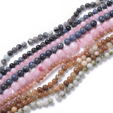 Natural Gemstone Beads Strands, Dyed, Mixed Stone, Round, 4~12mm, Hole: 0.8~1.2mm, about 64pcs/strand, 15~15.5 inch(38~39cm), 10Strand/Set