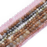 Natural Gemstone Beads Strands, Dyed, Mixed Stone, Round, 4~12mm, Hole: 0.8~1.2mm, about 64pcs/strand, 15~15.5 inch(38~39cm), 10Strand/Set