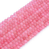 Natural Rose Quartz Beads Strands, Round, 6~6.5mm, Hole: 0.8~1mm, about 60~63pcs/strand, 15 inch~15.5 inch, 10Strand/Set