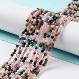 Natural Mixed Gemstone Beads Strands, Faceted, Round, 2~2.5mm, Hole: 0.5mm, about 180~200pcs/strand, 14.5~16.1 inch(37~41cm), 5Strand/Set