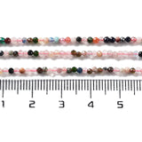 Natural Mixed Gemstone Beads Strands, Faceted, Round, 2~2.5mm, Hole: 0.5mm, about 180~200pcs/strand, 14.5~16.1 inch(37~41cm), 5Strand/Set