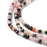 Natural Mixed Gemstone Beads Strands, Faceted, Round, 2~2.5mm, Hole: 0.5mm, about 180~200pcs/strand, 14.5~16.1 inch(37~41cm), 5Strand/Set