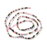 Natural Mixed Gemstone Beads Strands, Faceted, Round, 2~2.5mm, Hole: 0.5mm, about 180~200pcs/strand, 14.5~16.1 inch(37~41cm), 5Strand/Set