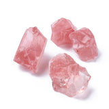 Cherry Quartz Glass Beads, Nuggets, No Hole/Undrilled, 24.5~47x16~41x10~26.5mm, about 100g/bag, 2Bag/Set