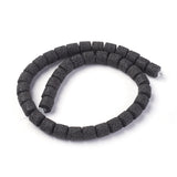 Natural Lava Rock Beads Strands, Dyed, Column, Black, 10x10~10.5mm, Hole: 2mm, about 39 pcs/Strand, 15.35 inch(39 cm)