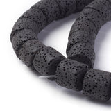 Natural Lava Rock Beads Strands, Dyed, Column, Black, 10x10~10.5mm, Hole: 2mm, about 39 pcs/Strand, 15.35 inch(39 cm)