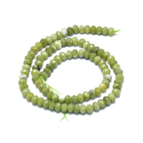 Natural Peridot Beads Strands, Faceted, Rondelle, 6x4mm, Hole: 1mm, about 85~90pcs/strand, 15.55 inch(39.5cm)